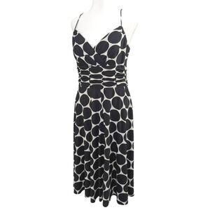 Jones Wear black & white big polka dot spaghetti strap party dress womens 12